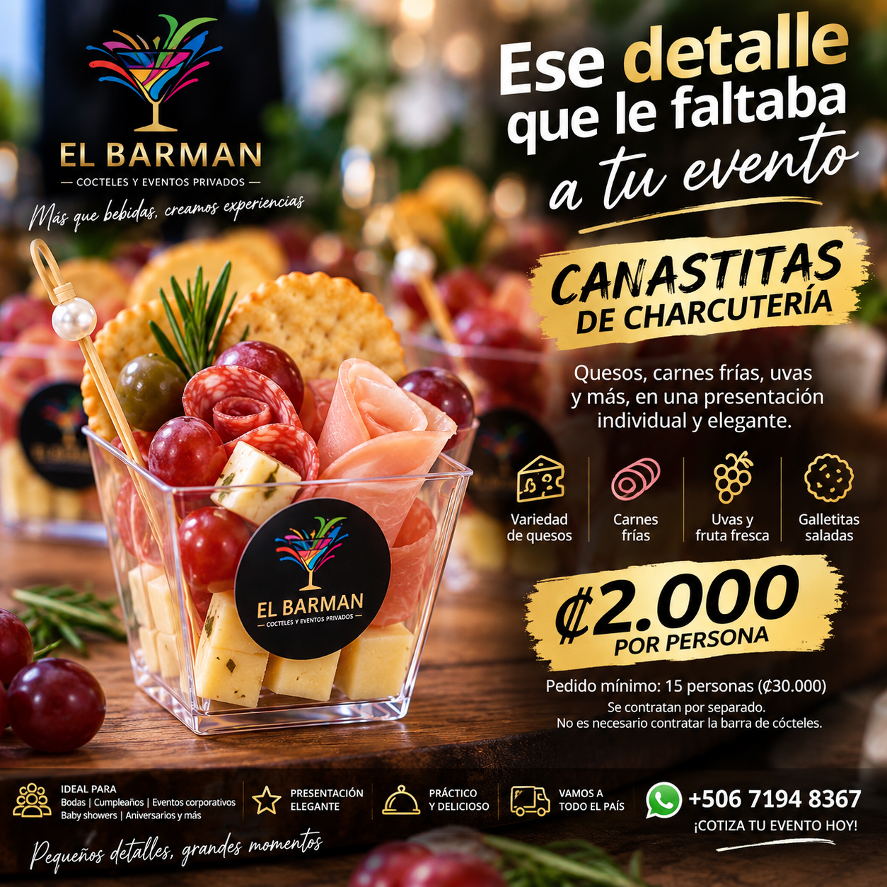 Paquete de bocadillos El Barman