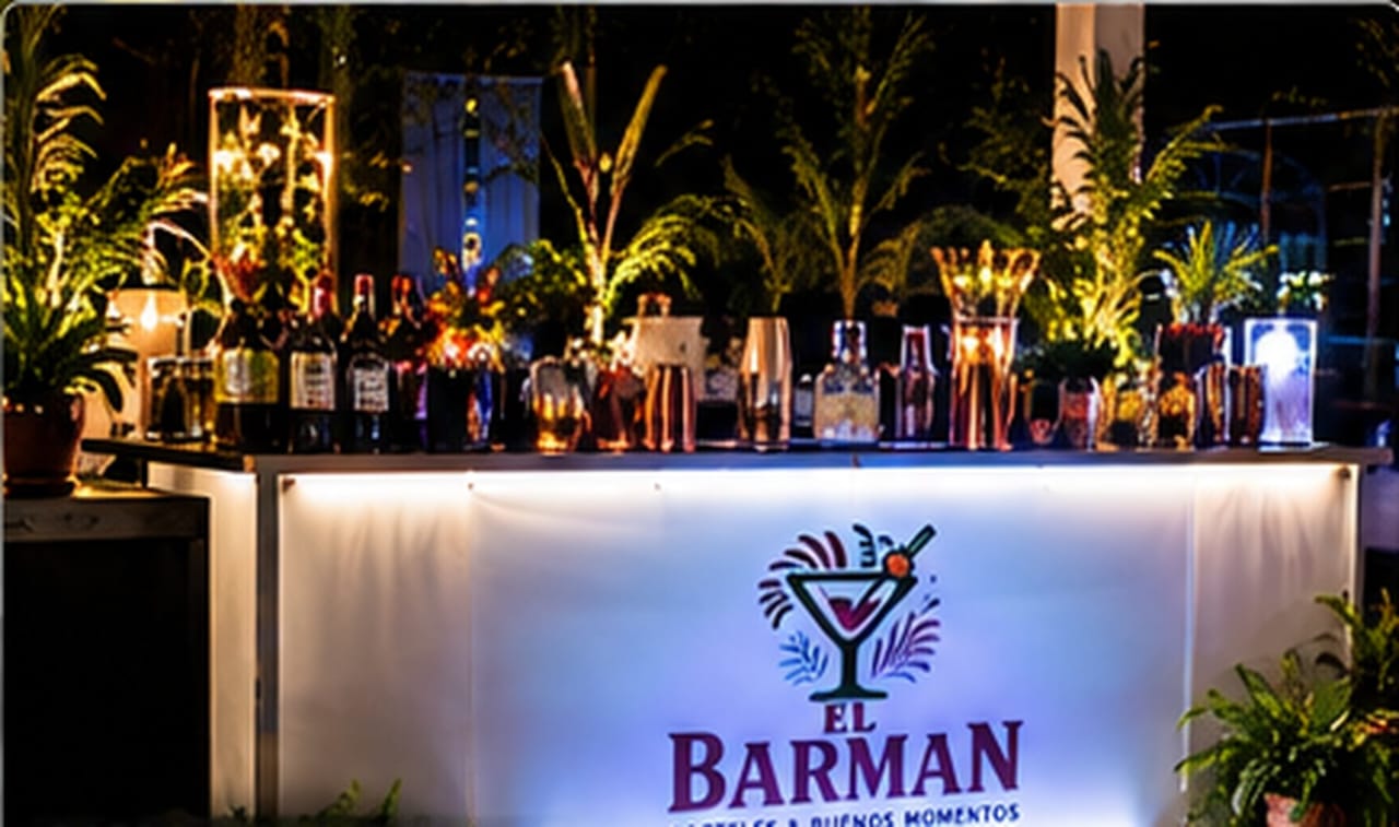 Barra de cócteles en evento