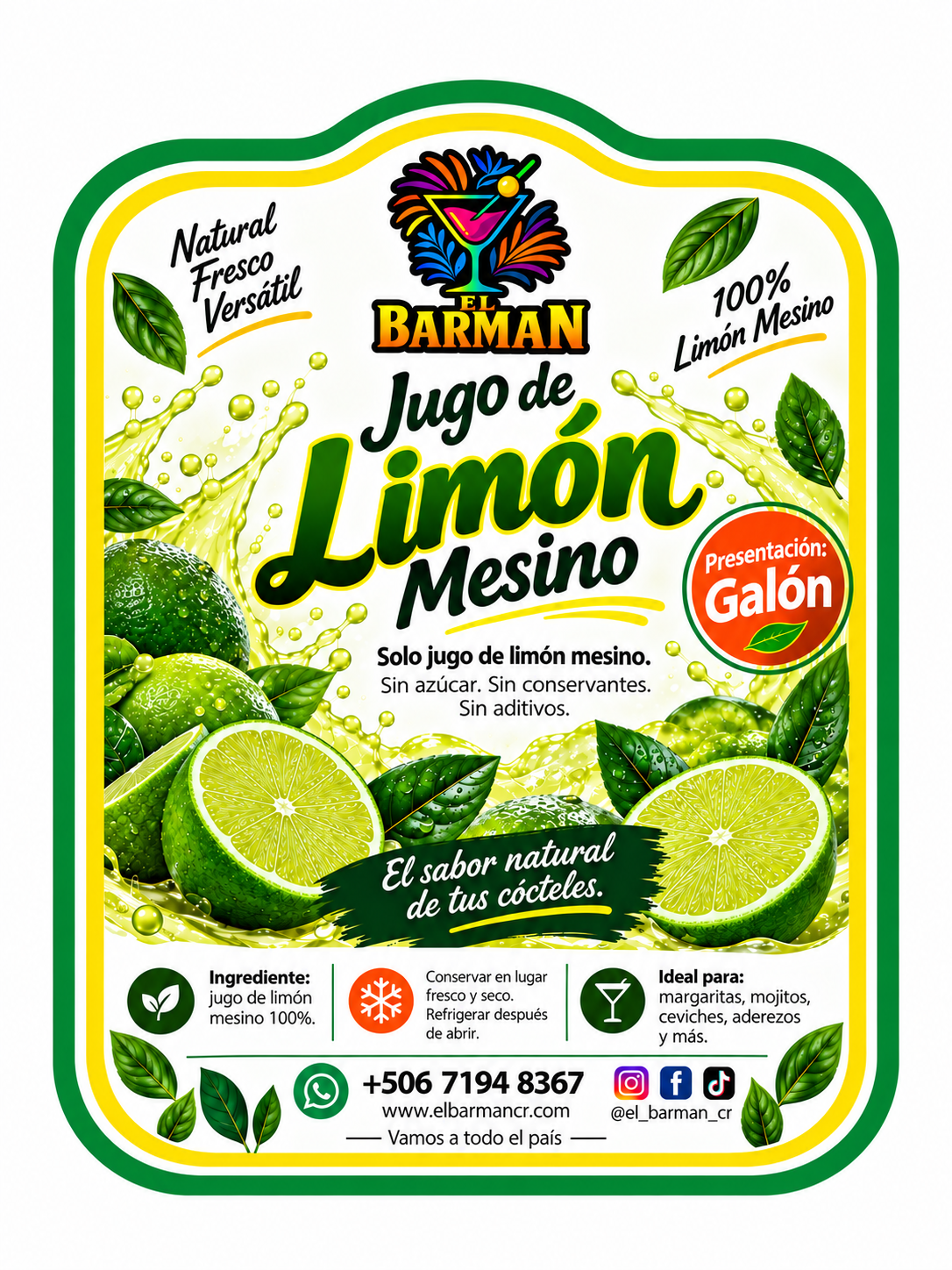 Jugo de limón mesino El Barman